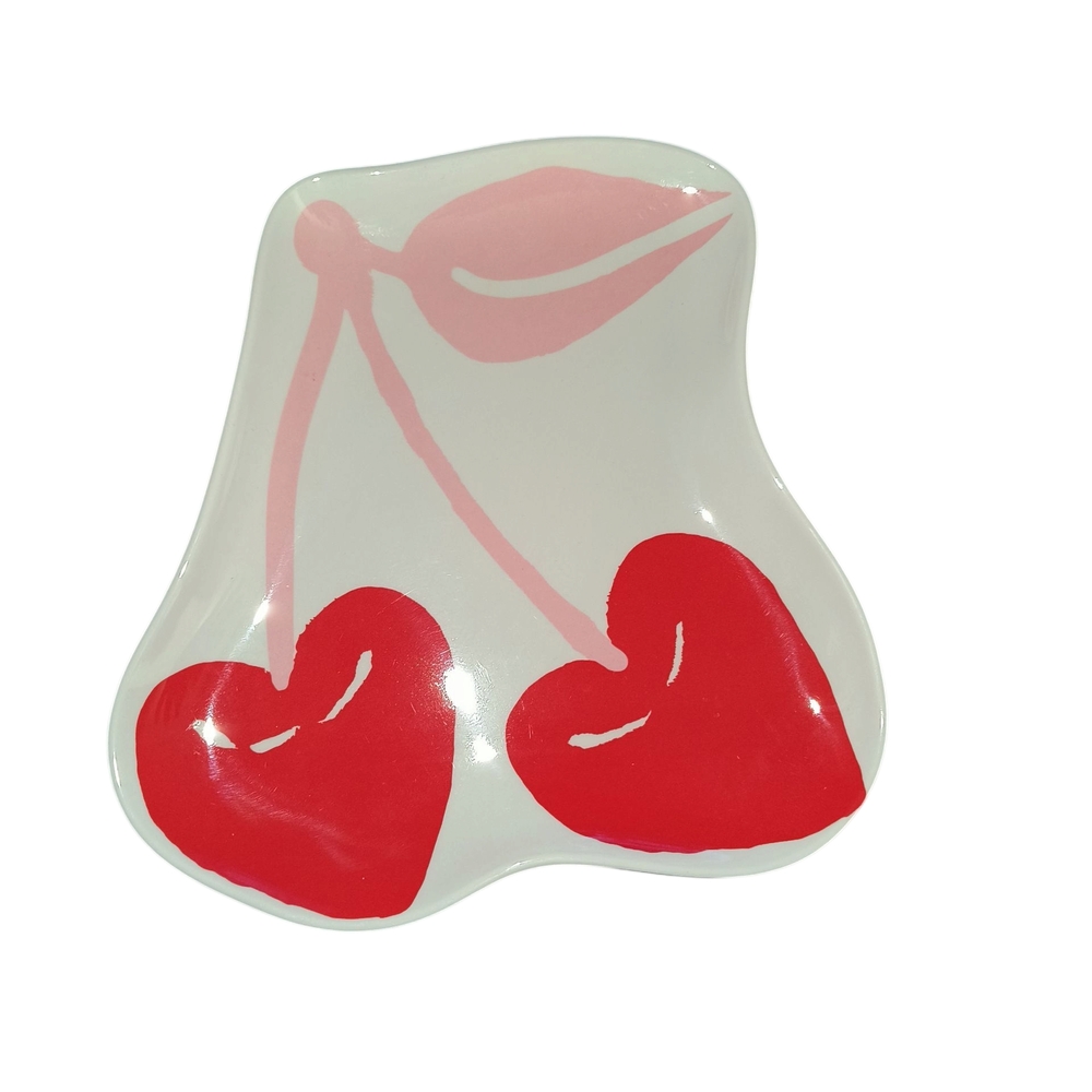 Heart-Shaped Cherry Melamine Plates - Picture 2 of 2